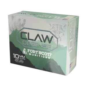 758381722584 FORT Scott Munitions Claw Defense 10mm Auto Ammo 190 Grain Solid Flat Nose Lead Free Box Of 20 758381722584 335387