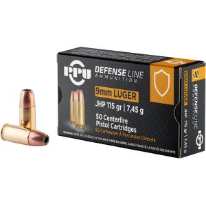  Defense 9mm Luger 115 Grain Jacketed Hollow Point Box Of 50 Ammo