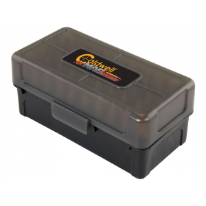 Caldwell AK Mag Charger Flip-Top Ammo Box 7.62x39mm 50-Round Plastic Black and Smoke 5 Pack - Caldwell