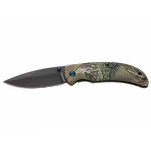 Browning Prism III Pocket Knife 2.375" Drop Point 7Cr17MoV Black Blade Aluminum Handle Camo - Browning