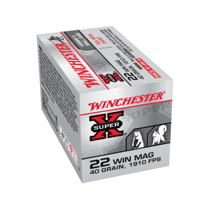 Winchester Super X 22 Winchester Magnum Rimfire (WMR) Ammo 40 Grain Full Metal Jacket Box of 50