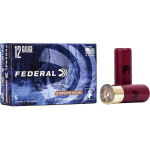 FEDERAL Power-shok 12 Gauge Ammo 2-3/4" #000 Buckshot 8 Pellets Box Of 5