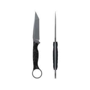 Toor Knives Serpent T Fixed Blade Knife 3.75" Tanto Point CPM-3V Phantom Gray Blade G-10 Handle Black - Toor Knives