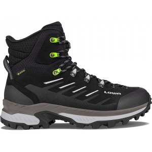 LOWA Men's Randir GTX Mid Waterproof Hiking Boots Leather/Synthetic Black/Gray 8 D