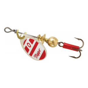 Mepps Aglia Plain Inline Spinner Silver/Red/White 1/12 oz - Mepps
