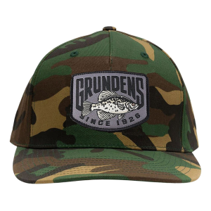 GRUNDENS Men's Crappie Patch Trucker Hat Camo One Size Fits Most