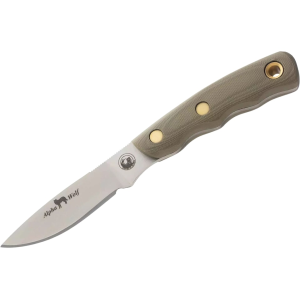 Knives of Alaska Alpha Wolf Fixed Blade Knife 3.75" Drop Point D2 Bead Blasted Blade G-10 Handle Olive Drab - Knives Of Alaska
