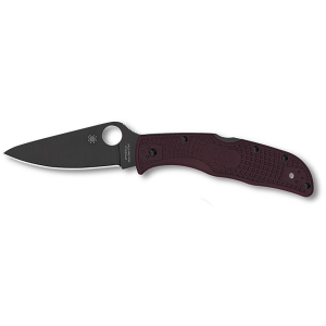 Spyderco Endela Pocket Knife 3.41" Drop Point CTS PD#1 Black Blade Fiberglass Reinforced Nylon (FRN) Handle Burgundy - Spyderco