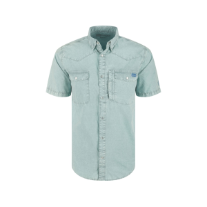 Drake Men's Cinco Ranch Acid Wash Shirt Dusty Blue Medium - Drake