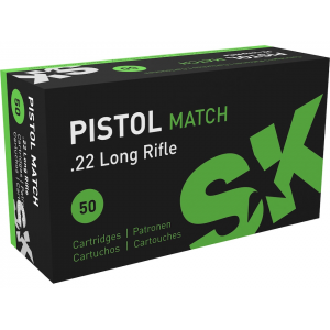SK Pistol Match 22lr Ammo 40 Grain Round Nose Box Of 50