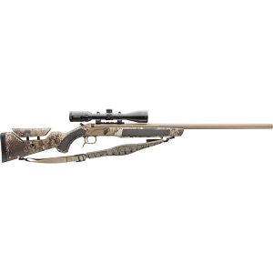 CVA Accura LR-X 45 Caliber Muzzleloading Rifle 30" Threaded Cerakote Flat Dark Earth Barrel Realtree Hillside Stock with KonusPro 4-12x 44mm Scope - Cva