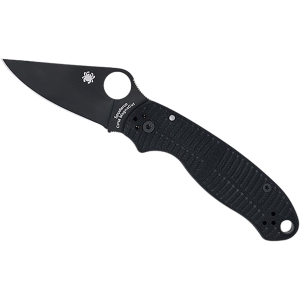 Spyderco Para 3 Salt Pocket Knife 2.93" Clip Point CPM MagnaCut Black Blade G-10 Handle Black - Spyderco