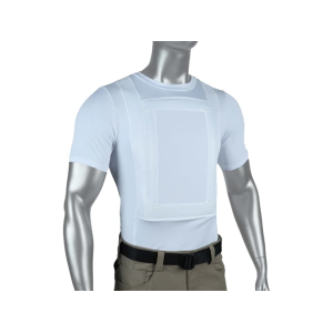Premier Body Armor Everyday Armor T-Shirt With 2 Level IIIA Armor Panels White 2XL - Premier Body Armor
