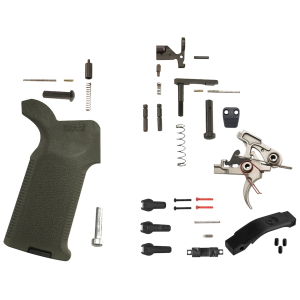 AR-STONER Deluxe Enhanced Lower Parts Kit with Magpul Magazine Release Button, Trigger Guard and MOE K2 Grip Olive Drab