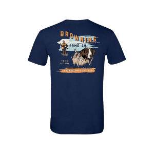 BROWNING Men's  Bird Dog Short Sleeve T Shirt Navy Medium
