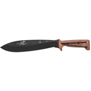 TOPS Knives Power Eagle 12 Fixed Blade Knife 12" Drop Point 1095 Black Traction Blade Canvas Micarta Handle Tan - Tops Knives