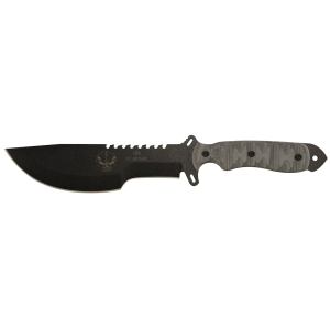 TOPS Knives Skullcrusher's X-Treme Fixed Blade Knife 9.38" Drop Point 1095 Black Traction Blade Micarta Handle Gray - Tops Knives