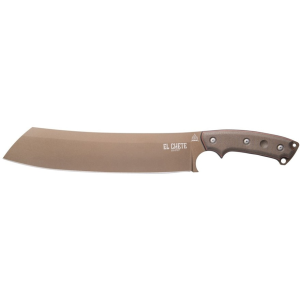 TOPS Knives El Chete  Machete 12" 1095 Midnight Bronze Blade Micarta Handle Green/Black with Clip Sheath - Tops Knives