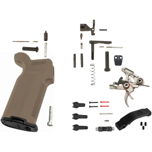 AR-STONER Deluxe Enhanced Lower Parts Kit with Magpul Magazine Release Button, Trigger Guard and MOE K2+ Grip Flat Dark Earth