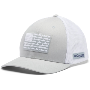 Columbia Mens PFG Fish Flag Mesh Hat Large/XL Cool Gray/White