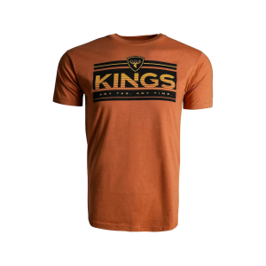 KING'S CAMO Men's Badge T Shirt Heather Rust Large