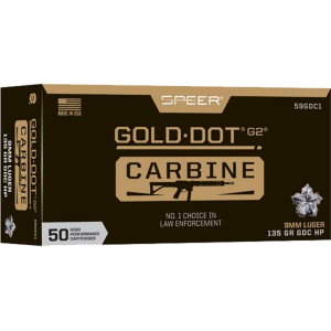 er Gold Dot Carbine 9mm Luger 135 Grain Speer G2 Jacketed Hollow Point Box Of 50 Ammo