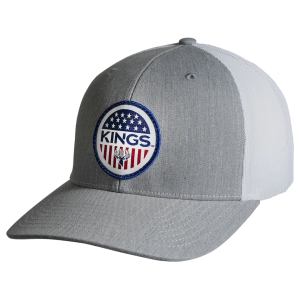 KING'S CAMO Men's Patriot Badge Hat Heather Gray/White One Size Fits Most