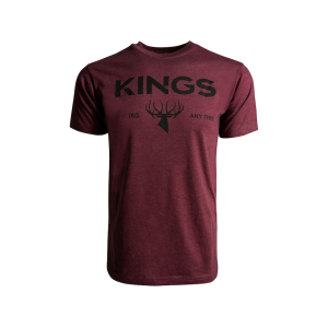 KING'S CAMO Men's Any Tag Any Time T Shirt Heather Burgundy Large