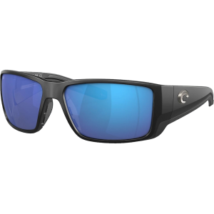 Costa Del Mar Men's Blackfin Pro Polarized Sunglasses Matte Black Frame Blue Mirror Glass Lens