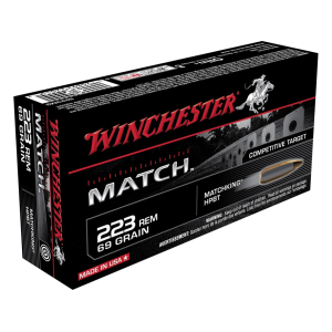 Winchester Match 223 Remington Ammo 69 Grain Sierra MatchKing Jacketed Hollow Point Case of 200 (10 Boxes of 20) - Winchester