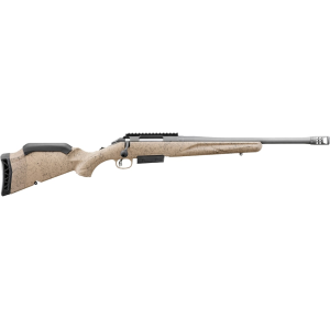 Ruger American Ranch Gen II Bolt Action Rifle 450 Bushmaster 16.4" Fluted Cobalt Cerakote Threaded Barrel Cobalt Cerakote Frame Flat Dark Earth Adjustable Stock
