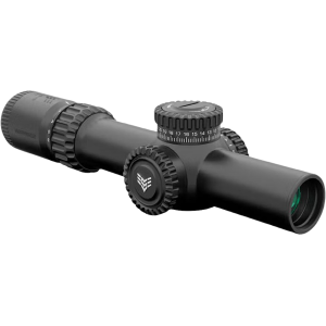 SWAMPFOX OPTICS Warhorse Rifle Scope 30mm Tube 1-6x 24mm Illuminated Green Dragoon Mil Reticle Matte Black