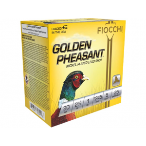 cchi Golden Pheasant 20 Gauge 2-3/4 #5 Nickel Plated Lead Shot 1 Oz Case Of 250 (10 Boxes Of 25) Ammo