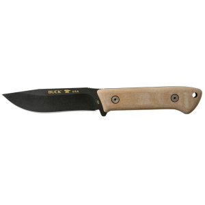 Buck Knives 104 Compadre Camp Fixed Blade Knife 4.5" Drop Point 5160 Cobalt Cerakote Blade Canvas Micarta Handle Micarta - Buck Knives