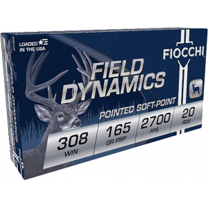 cchi Field Dynamics 308 Winchester 165 Grain Hornady Interlock Jacketed Soft Point Box Of 20 Ammo