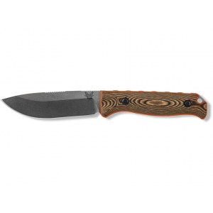 Benchmade Hunt Saddle Mountain Skinner Fixed Blade Knife 4.2" Drop Point CPM-S90V Polished Blade G-10 Handle Orange - Benchmade