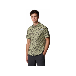Columbia Men's Wild Cast Camp Shirt Smokey Sage Huntfish Medium - Columbia