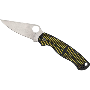 Spyderco Para Military 2 Salt Pocket Knife 3.45" Drop Point CPM MagnaCut Satin Blade G-10 Handle Black/Yellow - Spyderco