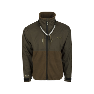 DRAKE Men's Guardian Flex Fleece Eqwader Full Zip Jacket Green Timber Large