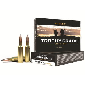 Nosler Trophy Grade 300 Remington Short Action Ultra Magnum Ammo 180 Grain Nosler Partition Jacketed Soft Point Box of 20