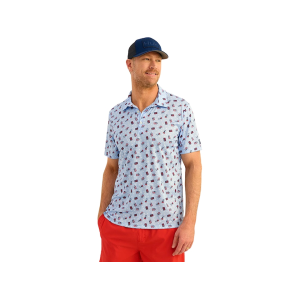 Huk Men's Pursuit Printed Polo Windsurfer Medium - Huk