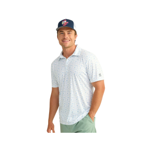 Huk Men's Pursuit Printed Polo Yellowfin Large - Huk