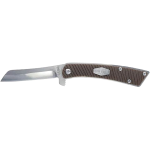 Old Timer OT Slim Pocket Knife 2.6" Cleaver 7Cr13 Satin Blade Polymer Handle Brown