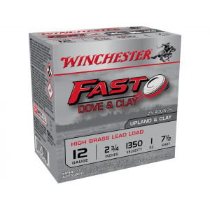 chester Fast Dove High Brass 12 Gauge 2-3/4 #7-1/2 Lead Shot 1 Oz Case Of 250 (10 Boxes Of 25) Ammo