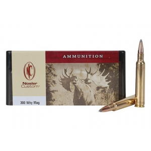 NOSLER Custom 300 Weatherby Magnum Ammo 180 Grain NOSLER Partition Jacketed Soft Point Box Of 20