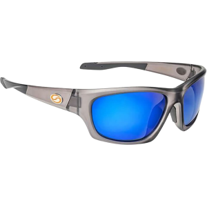 Strike King Men's SK Plus Cypress Polarized Sunglasses Matte Translucent Crystal Frame White Blue Mirror Lens - Strike King