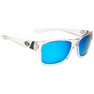 Strike King Strike King Men's SK Plus Platte Polarized Sunglasses Shiny Crystal Clear Frame White Blue Mirror Lens - $34.99 at MidwayUSA