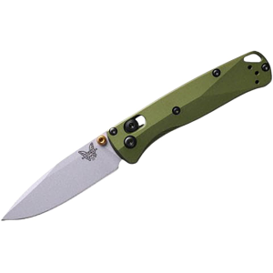 Benchmade Mini Bugout Pocket Knife 2.82" Drop Point CPM-S90V Satin Blade Aluminum Handle Woodland Green - Benchmade