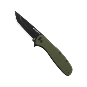 Outdoor Edge Razor VX2 Pocket Knife 3" Drop Point 420J2 Black Oxide Blade G-10 Handle Green - Outdoor Edge