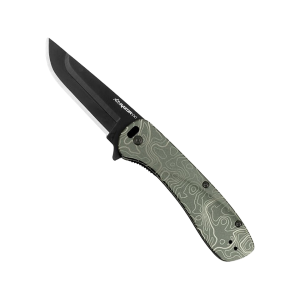 Outdoor Edge Razor VX1 Pocket Knife 3" Drop Point 420J2 Black Oxide Blade Anodized Aluminum Handle Green - Outdoor Edge